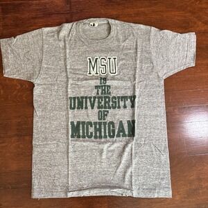 Vintage Downerwear single‎ stitch shirt 70s L Fits S/M Michigan State Spartans